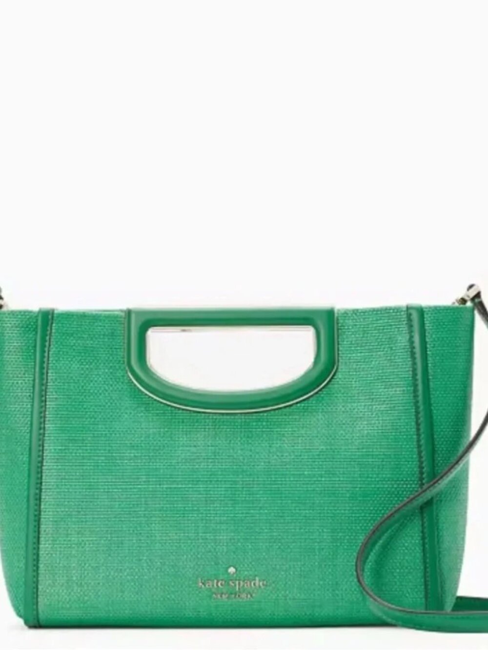Kate Spade Alexia Straw Crossbody Clutch In Green Bean